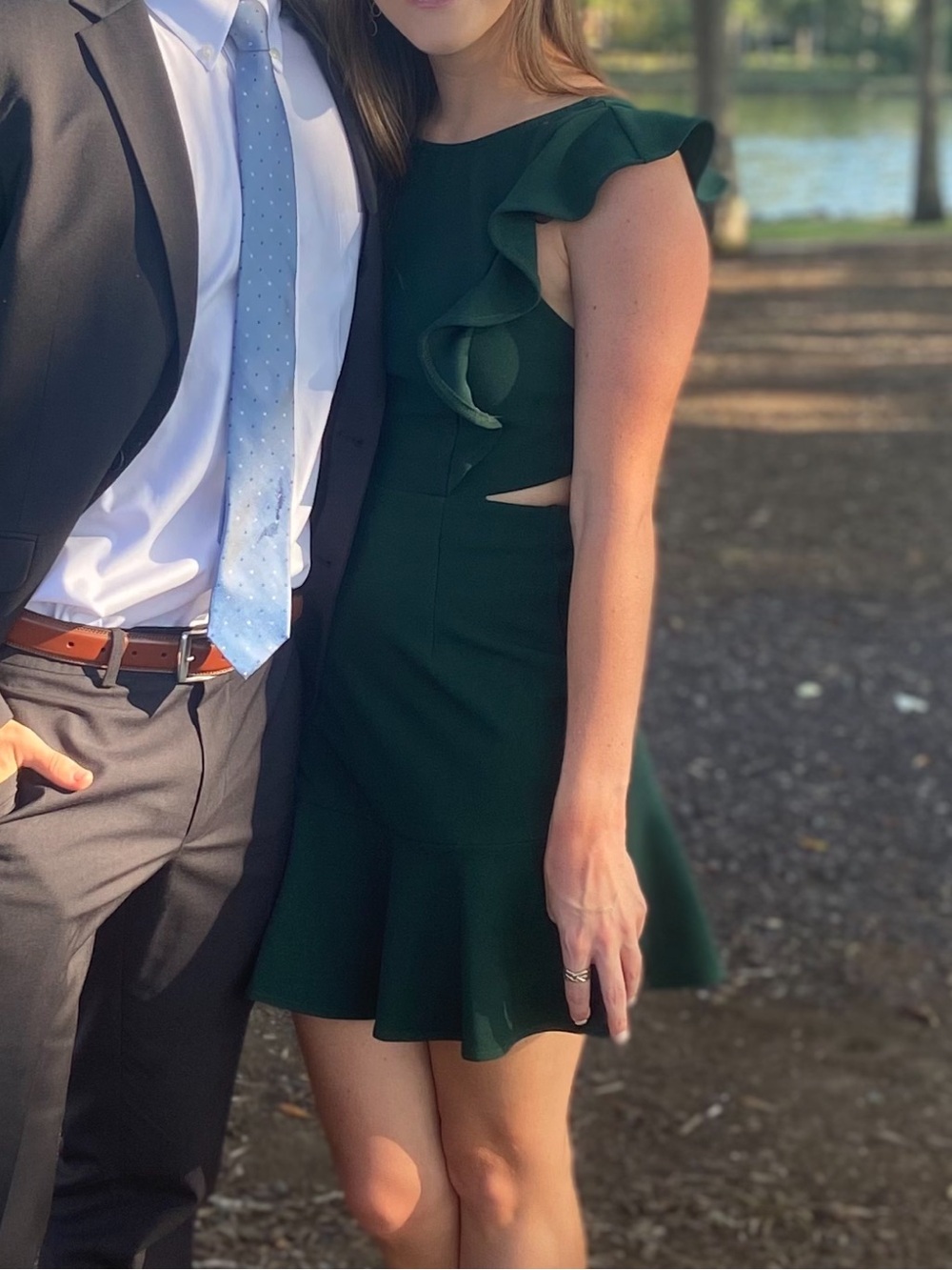 Green Ruffle Cocktail Mini Dress - Picture 5 of 5